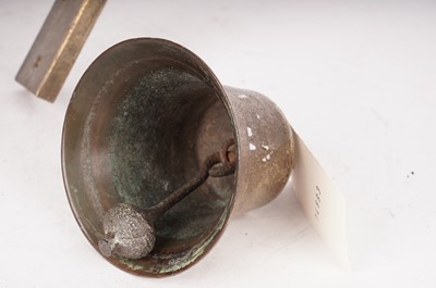 Lot 96 - A brass pub 'Last Orders' bell, and another bell
