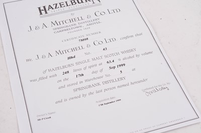 Lot 90 - A bottle of Hazelburn 21 year old single malt Scotch whisky