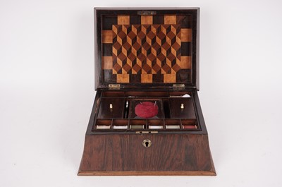 Lot 158 - A 19th Century rosewood sewing box