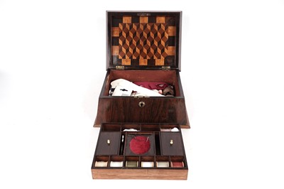 Lot 158 - A 19th Century rosewood sewing box