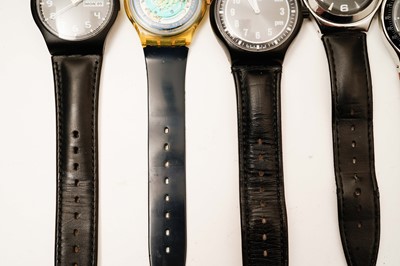 Lot 1053 - Six Swatch watches