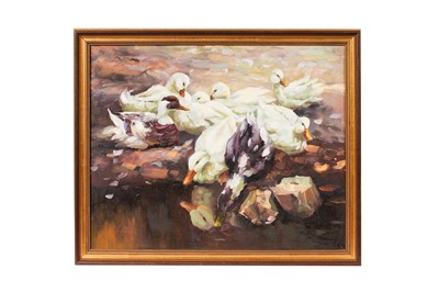 Lot 148 - J. Lewis - Ducks and Feathers | oil