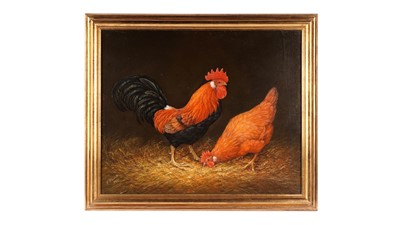 Lot 684 - A. Alexander - Chicken and Cockerel | oil