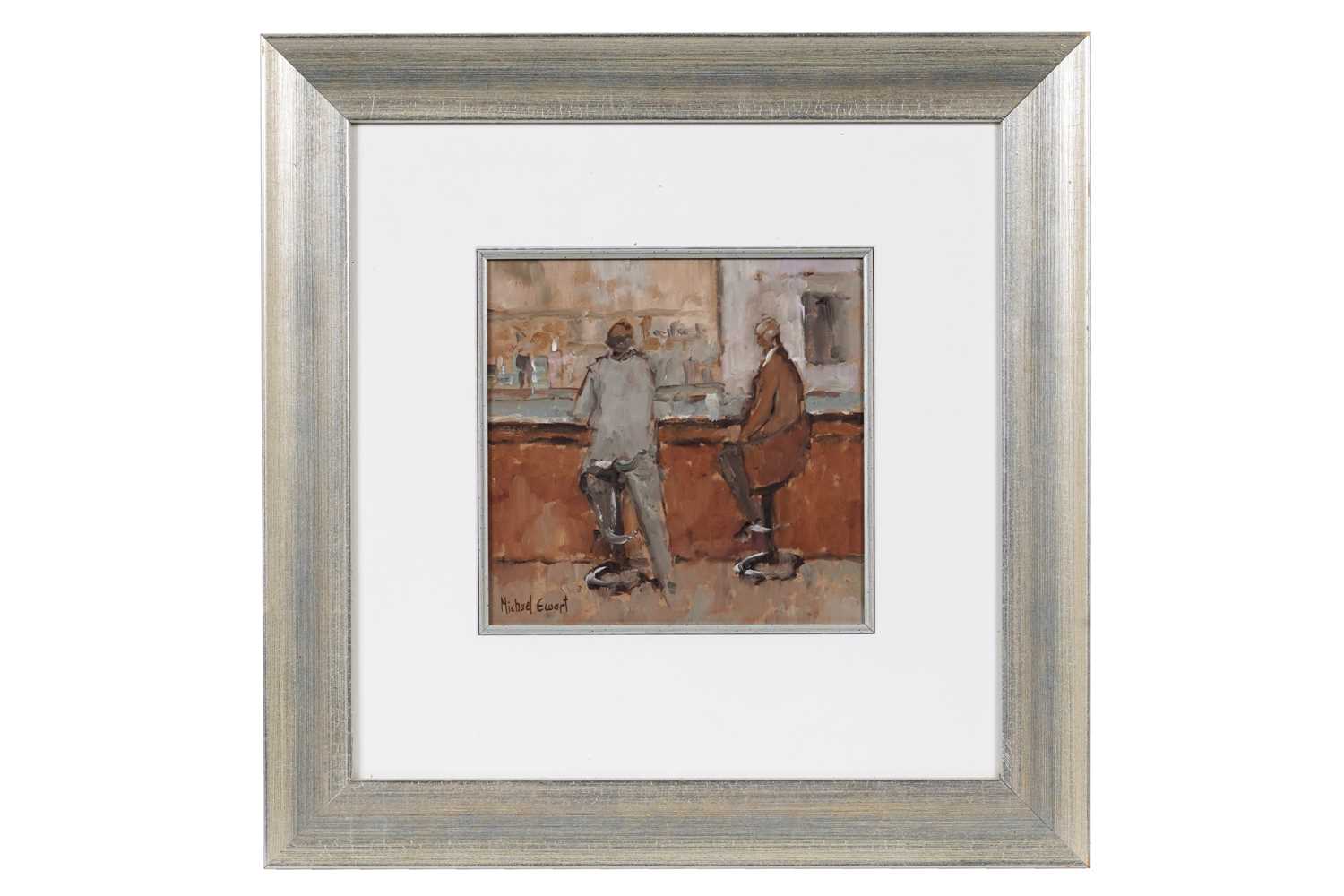 Lot 834 - Michael Ewart - Two Men in a Bar | oil