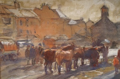 Lot 40 - John Atkinson - Horses and Wagons | watercolour