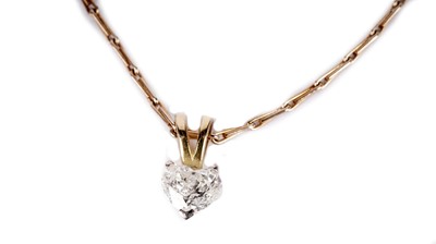 Lot 651 - A heart cut diamond pendant