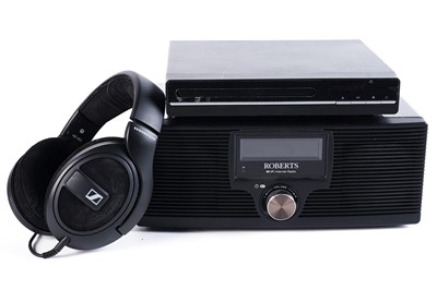 Lot 474 - A Roberts radio, Sennheiser headphones and a DVD player