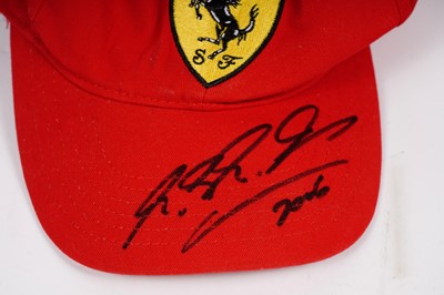 Lot 732 - An autographed F1 Formula One Motorsports Ferrari cap
