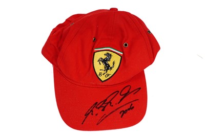 Lot 732 - An autographed F1 Formula One Motorsports Ferrari cap