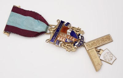 Lot 773 - Five silver-gilt and enamel Masonic Master and Founder medals