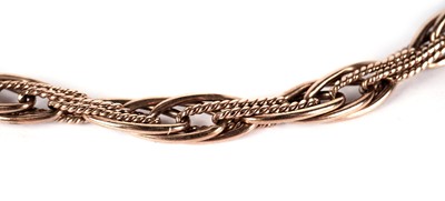 Lot 1231 - A 9ct rose gold chain necklace and bracelet