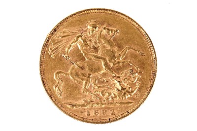 Lot 124 - Queen Victoria gold sovereign, 1892, Jubilee bust