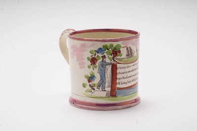 Lot 819 - Sunderland creamware mug