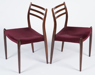 Lot 799 - Four Otto Moller chairs for Møbelfabrik; and a table and chairs by Henning Kjaernulf for Møbelfabrik