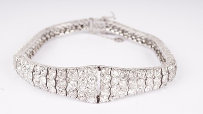 Lot 1232 - A fine Edwardian diamond bracelet