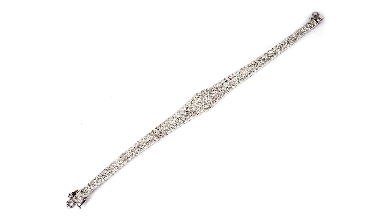 Lot 1232 - A fine Edwardian diamond bracelet