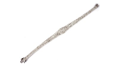 Lot 1232 - A fine Edwardian diamond bracelet