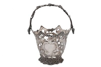 Lot 513 - A Victorian silver sugar basket, by Smith, Nicholson & Co