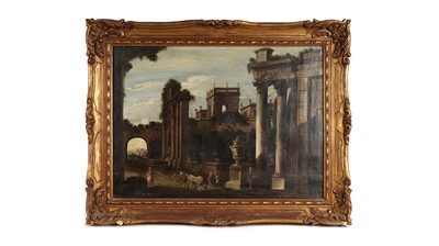 Lot 629 - 19th Century Italian School - Grand Tour "View" painting of Ancient Rome