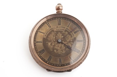 Lot 401 - A 9ct yellow gold cased open faced pocket watch, by Fattorini & Sons