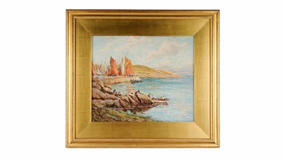 Lot 565 - Thomas Clough - Sardine Fishing and Evening Glow, Brittany | watercolour