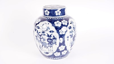 Lot 753 - A Chinese blue and white ginger jar and cover