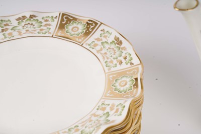 Lot 308 - A Royal Crown Derby ‘Green Derby Panel’ part tea and dinner service