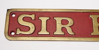 Lot 786 - An early 20th Century steam engine locomotive name plate 'Sir Edward Fraser'