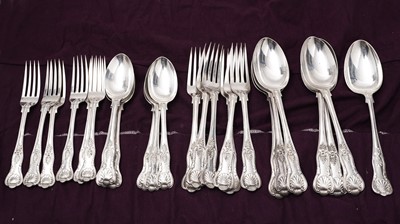 Lot 415 - A late Victorian part service of King’s pattern flatware