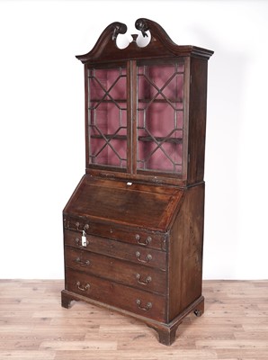 Lot 50 - A George III mahogany bureau bookcase