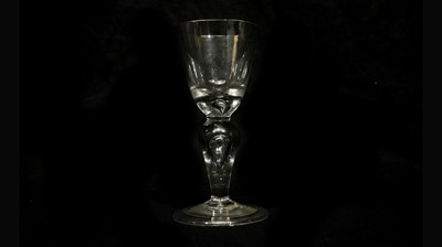 Lot 838 - Early 18th-century round funnel-shaped wine glass