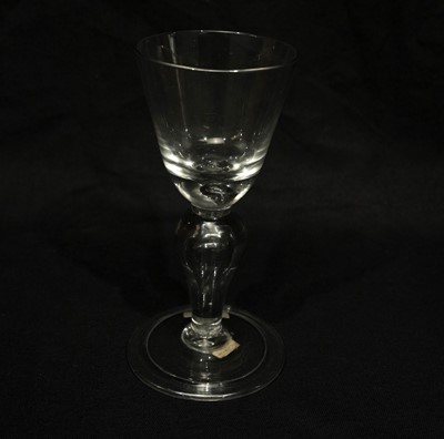 Lot 838 - Early 18th-century round funnel-shaped wine glass