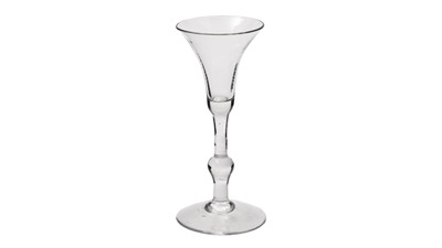 Lot 839 - Kit Kat-style wine glass circa 1740