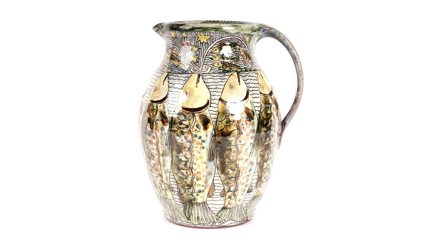 Lot 809 - Peter Thomas, Tweedmouth art pottery jug