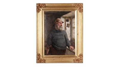 Lot 642 - David William Haddon RBA - Portrait pair; a fisherman and wife | oil