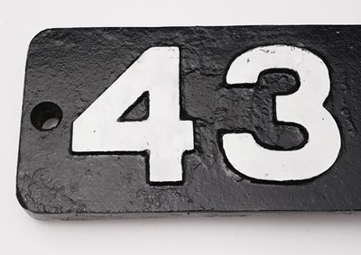 Lot 788 - A Class 43 locomotive smokebox numberplate 43016
