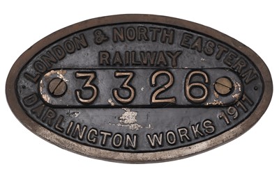 Lot 791 - LNER (London & North Eastern Railway) cast brass worksplate