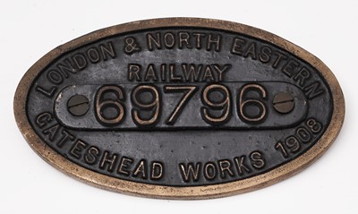 Lot 792 - LNER (London & North Eastern Railway) cast brass worksplate