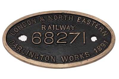 Lot 798 - LNER (London & North Eastern Railway) cast brass worksplate