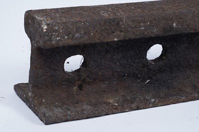 Lot 803 - A cast iron track section, inscribed  'From Allendale lead smelter branch NER'