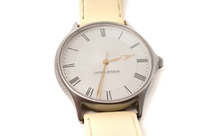 Lot 1056 - Georg Jensen: a stainless steel cased quartz wristwatch