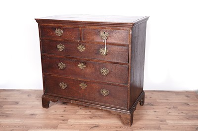 Lot 5 - A George III oak chest of drawers
