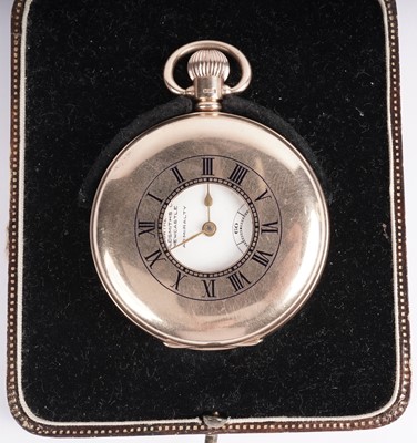 Lot 1015 - Northern Goldsmiths Co: a 9ct yellow gold half hunter pocket watch