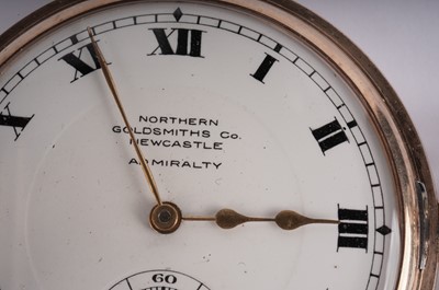 Lot 1015 - Northern Goldsmiths Co: a 9ct yellow gold half hunter pocket watch