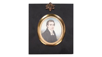 Lot 547 - 19th Century British School - Portrait miniature of a clergyman | gouache