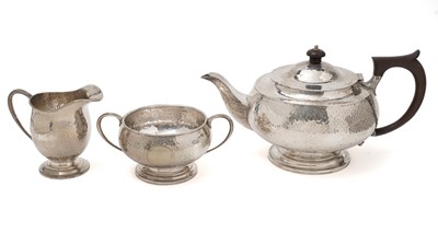 Lot 174 - A George V silver three-piece tea set