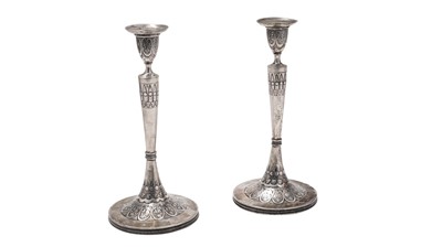Lot 241 - A pair of early 19th Century Austro-Hungarian candlesticks