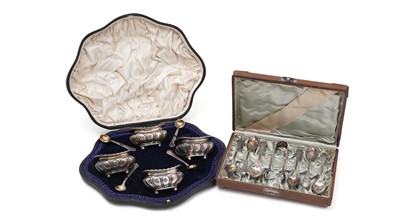 Lot 365 - Two cased sets of silver items