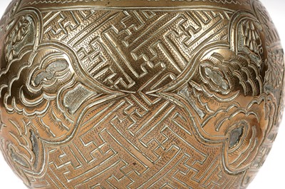 Lot 106 - A Qing Chinese bronze censor and cover