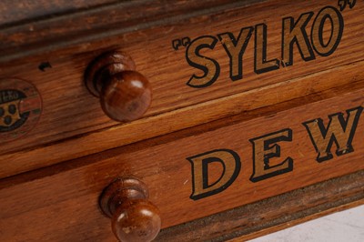 Lot 236 - A set of Dewhurst’s ‘Sylko’ Machine Twist oak display drawers
